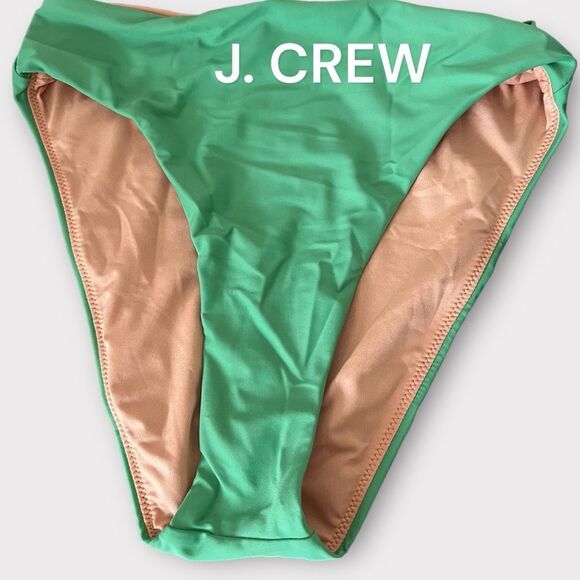 Green J. Crew high leg bikini bottom size Small, NWT - Picture 3 of 5